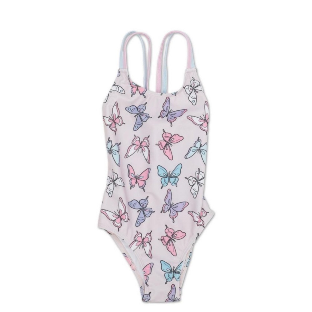 NWT YMI Girls 1 Piece Swimsuit w/ Criss Cross Back
